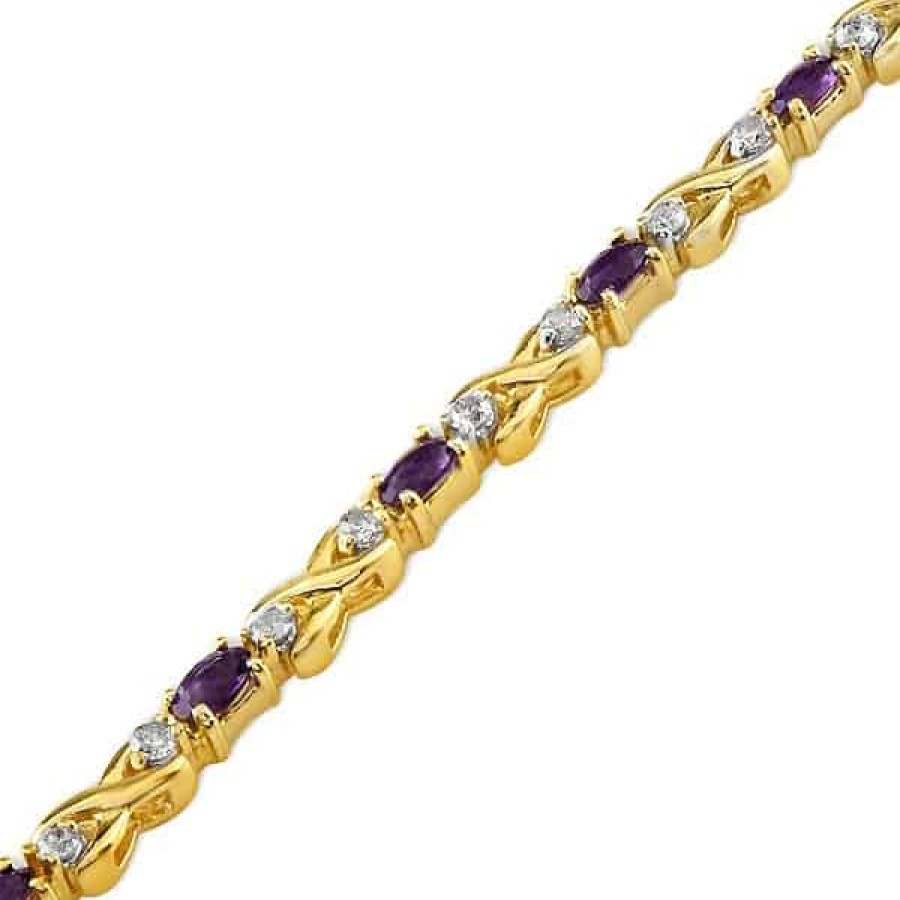 Diamond Bracelets For Sale The Jewelry Exchange | Amethyst & Diamond Tennis Bracelet