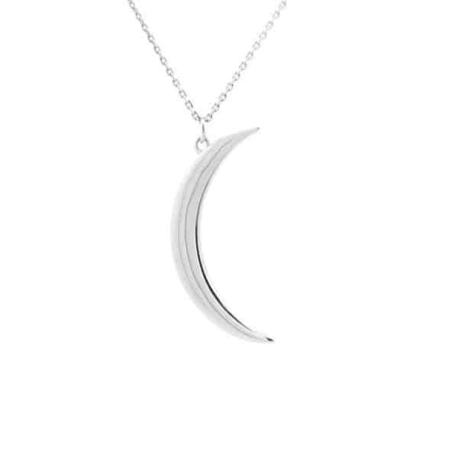 Gold Jewelry The Jewelry Exchange | Moon Pendant In 14K White Gold