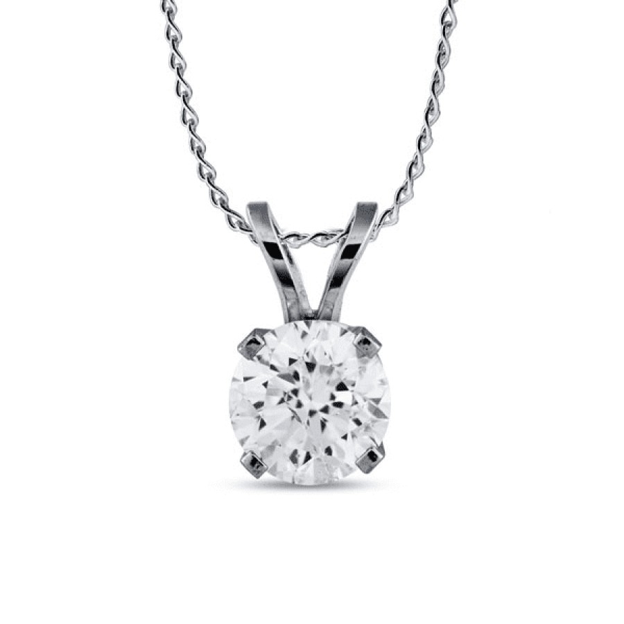 Necklaces And Gold Chains For Women The Jewelry Exchange | Certified 1/2 Carat Diamond Solitaire Pendant In 14K Gold