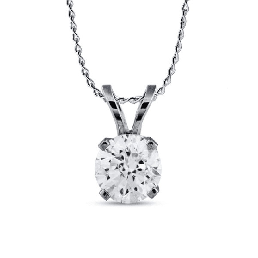 Necklaces And Gold Chains For Women The Jewelry Exchange | 1 Carat Diamond Prong Set Solitaire Pendant In 14K Gold