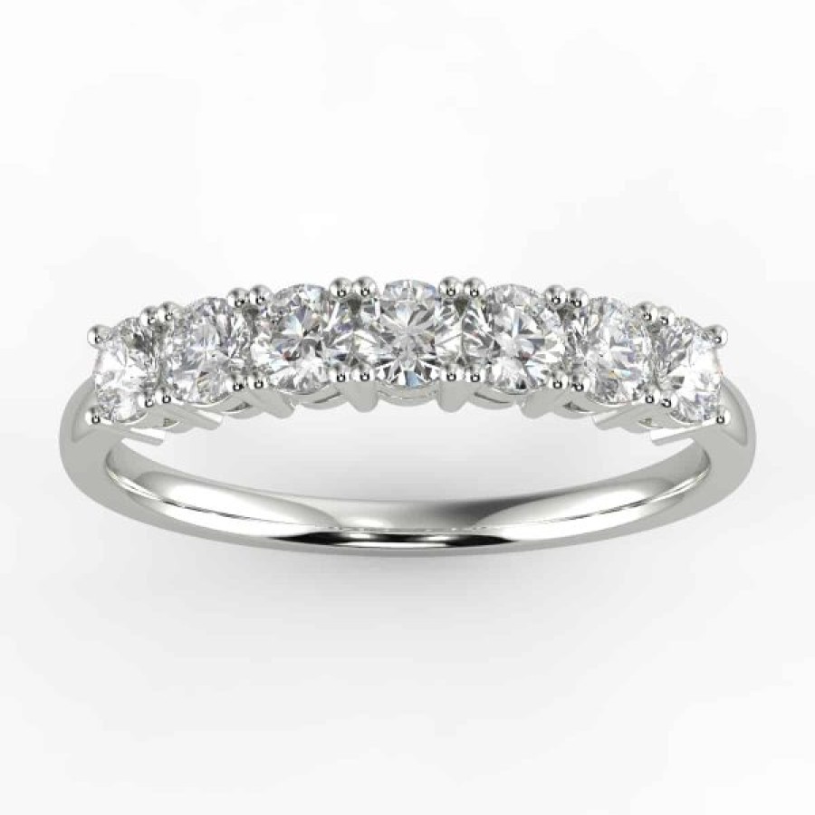 Diamond Bands The Jewelry Exchange | 7-Stone Diamond Anniversary Band Basket Setting