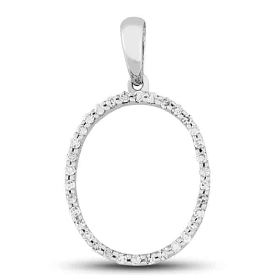 Fine Jewelry Specials The Jewelry Exchange | Diamond Prong Set Initial "O" Pendant In 14K Gold