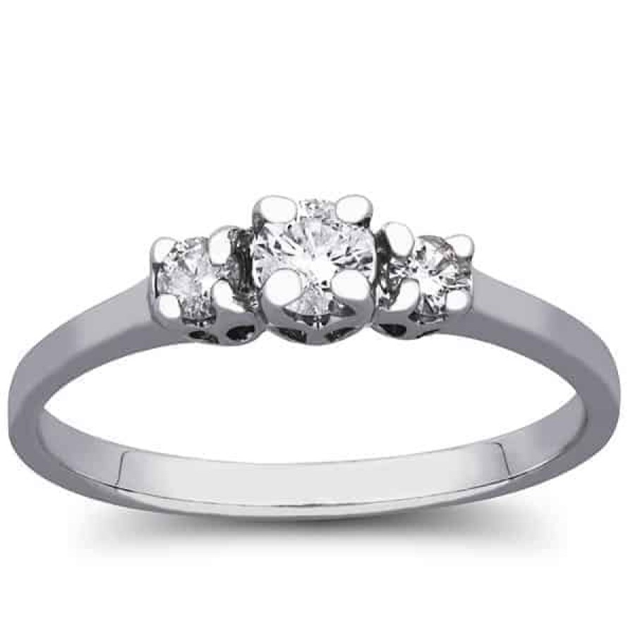 Diamond Bands The Jewelry Exchange | 3 Stone Diamond Ring 1/3 Ct