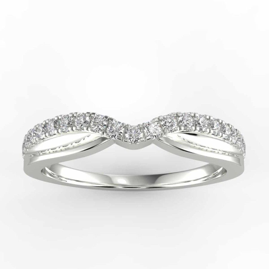 Diamond Bands The Jewelry Exchange | 1/4 Carat Diamond Curved Anniversary Band