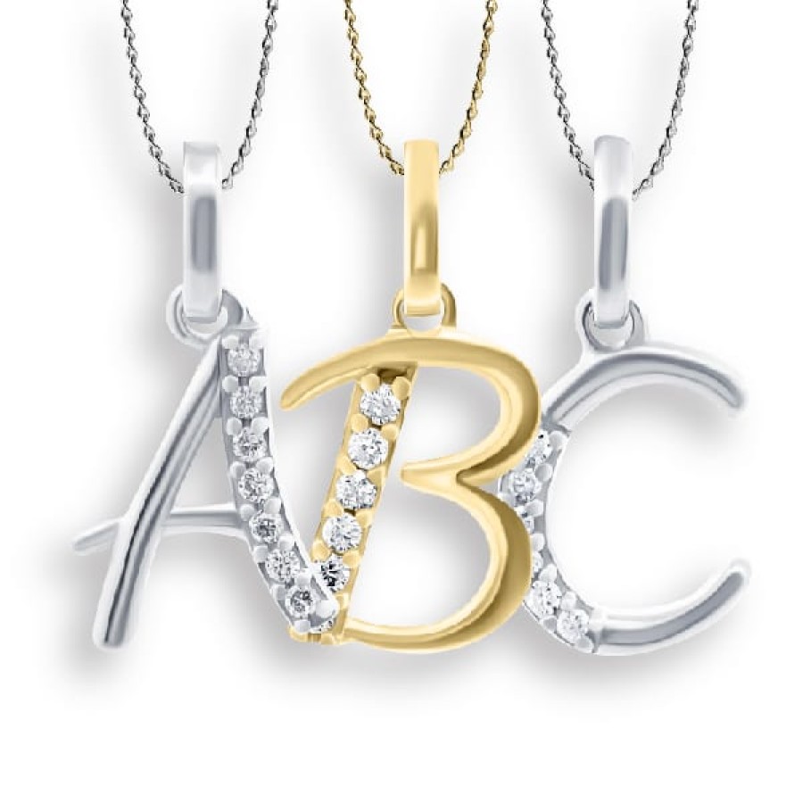 Fine Jewelry Specials The Jewelry Exchange | Lab Diamond Letter "A - Z" Pendants