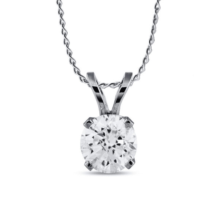 Necklaces And Gold Chains For Women The Jewelry Exchange | 1/4 Carat Diamond Bezel Set Solitaire Pendant In 14K Gold