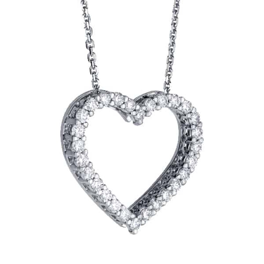 Necklaces And Gold Chains For Women The Jewelry Exchange | 1Cttw Diamond Double-Sided Heart Pendant