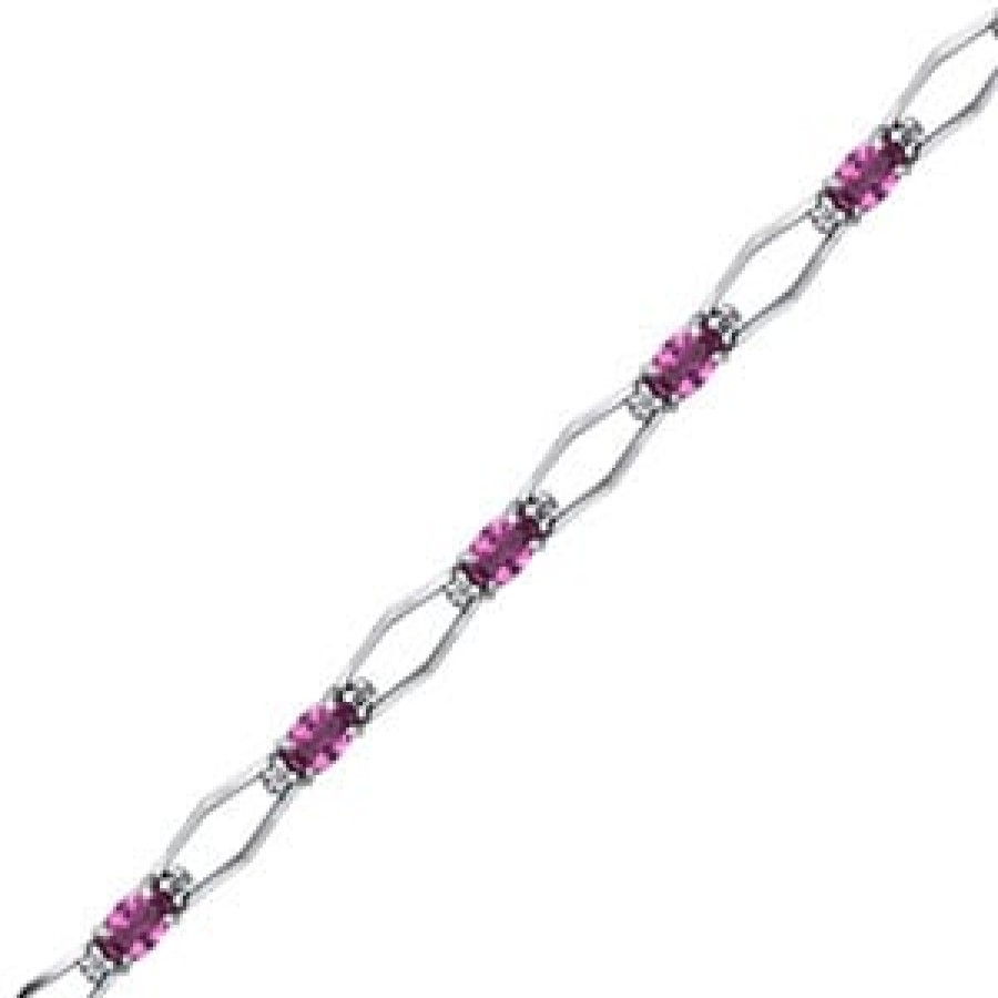 Diamond Bracelets For Sale The Jewelry Exchange | Pink Sapphire & Diamond Tennis Bracelet