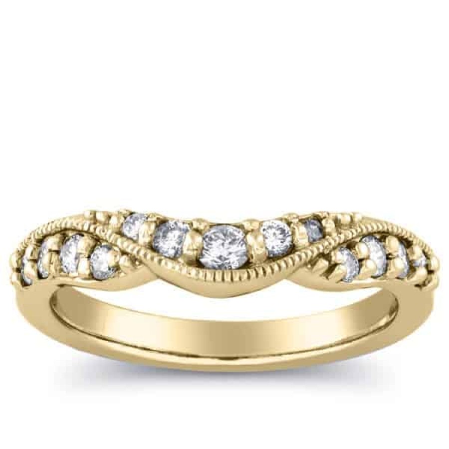 Diamond Bands The Jewelry Exchange | 1/3Ct Diamond Curved Anniversary Band