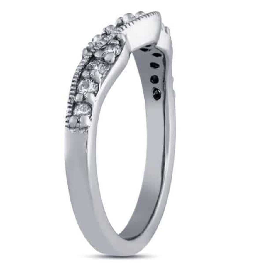 Diamond Bands The Jewelry Exchange | 1/3Ct Diamond Curved Anniversary Band