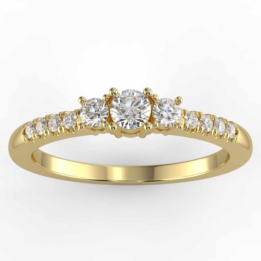 Diamond Bands The Jewelry Exchange | 1/2 Ct 3-Stone Diamond Ring