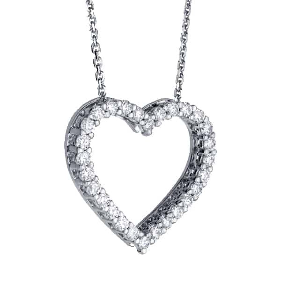 Necklaces And Gold Chains For Women The Jewelry Exchange | 1Cttw Diamond Double-Sided Heart Pendant