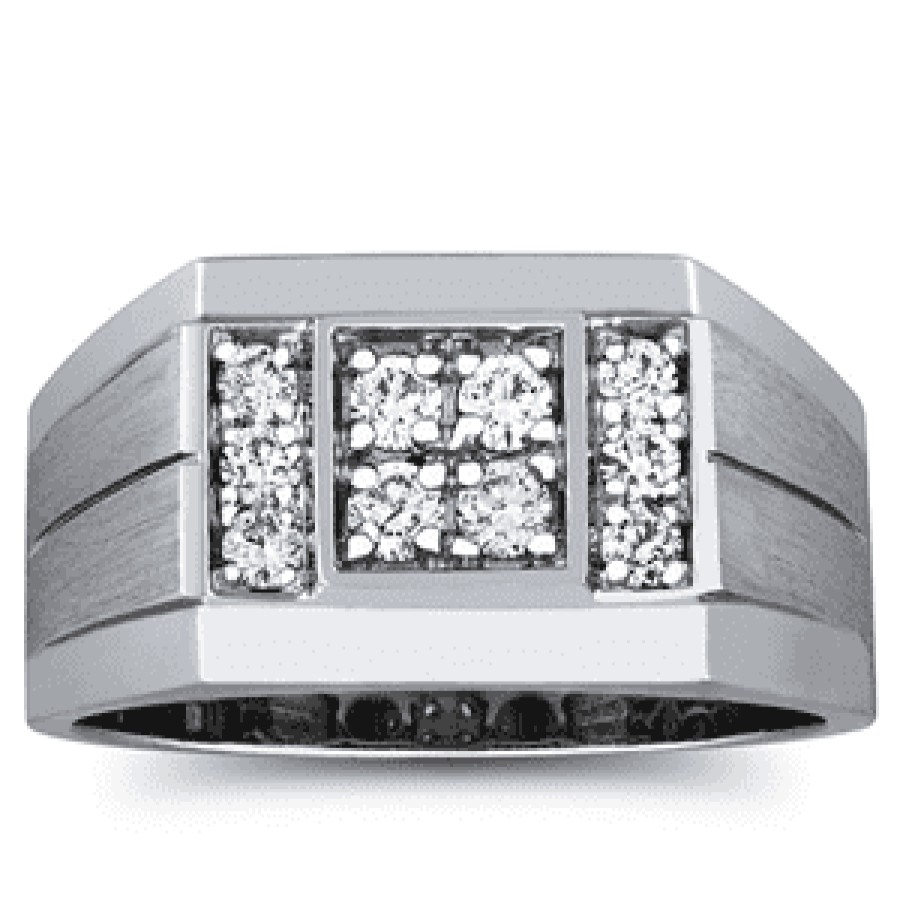 Diamond Bands The Jewelry Exchange | 3/8 Carat Diamond Men'S Ring In 14K Gold