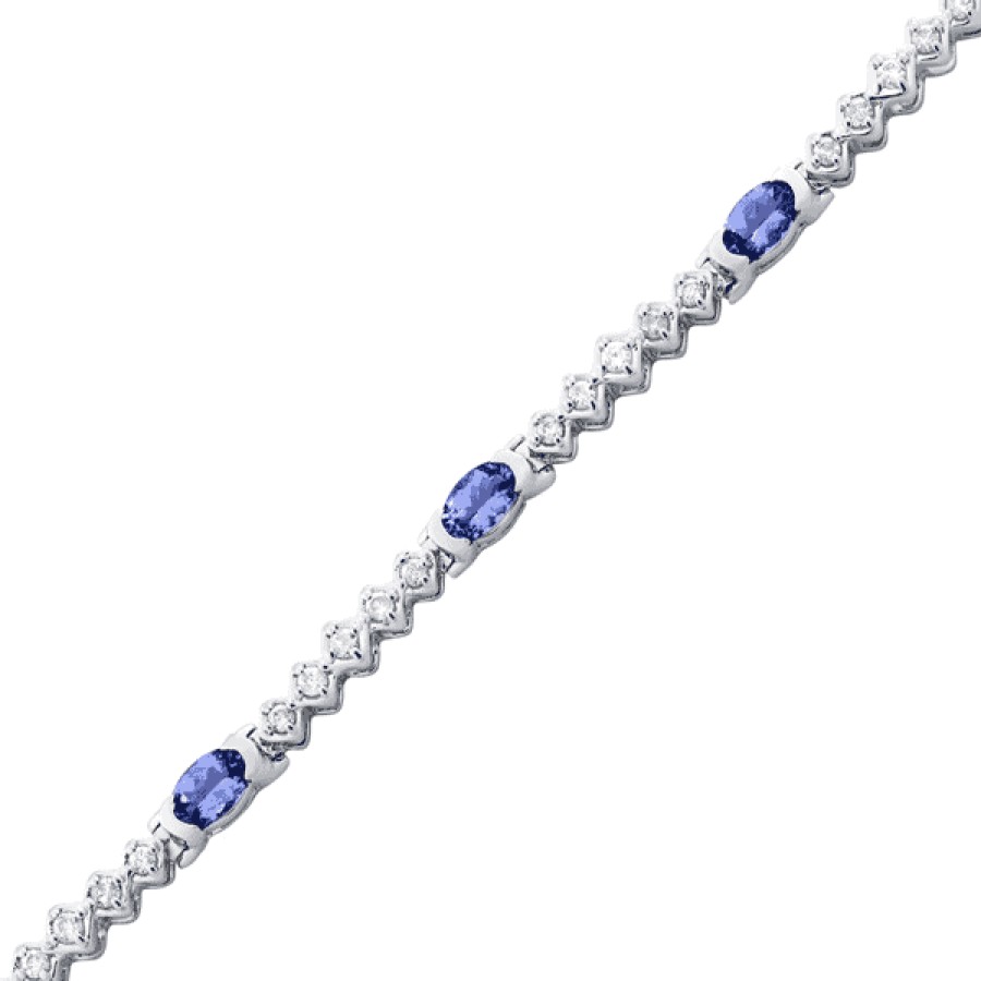 Gemstone Birthday Jewelry The Jewelry Exchange | Tanzanite & Diamond Bracelet (4 5/8 Ct)