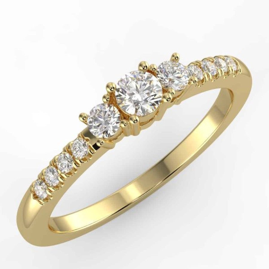 Diamond Bands The Jewelry Exchange | 3-Stone Lab Diamond Ring 1/5 Ct