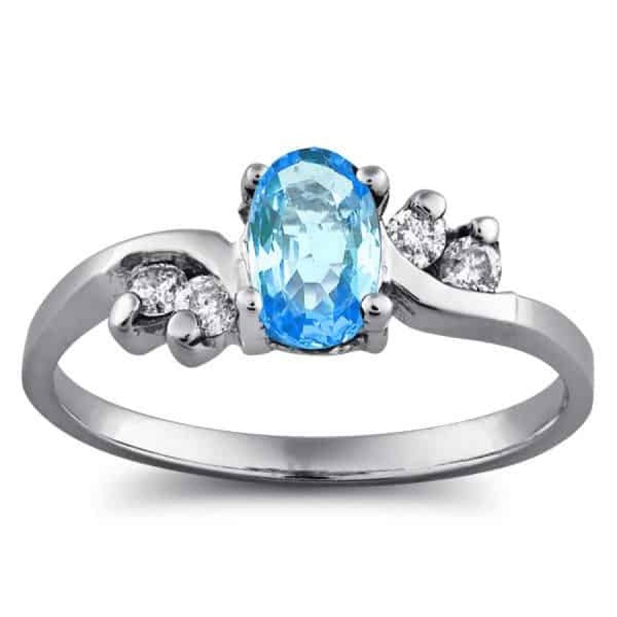 Gemstone Birthday Jewelry The Jewelry Exchange | 3/4Ct Diamond & Topaz Ring