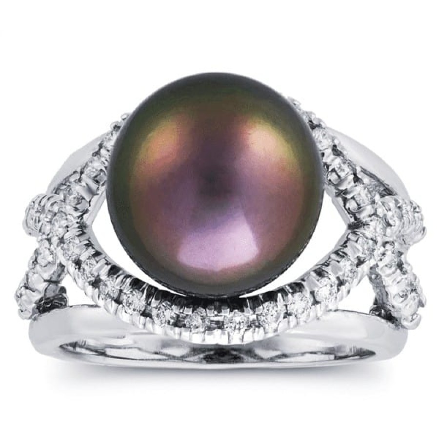 Gemstone Birthday Jewelry The Jewelry Exchange | Diamond & Pearl Ring 14K Gold