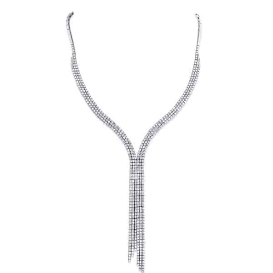 Necklaces And Gold Chains For Women The Jewelry Exchange | 9 Carat Diamond Luxury Necklace In 18K Gold White