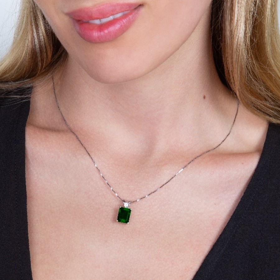 Gemstone Birthday Jewelry The Jewelry Exchange | 1Ct Lab-Grown Emerald Pendant