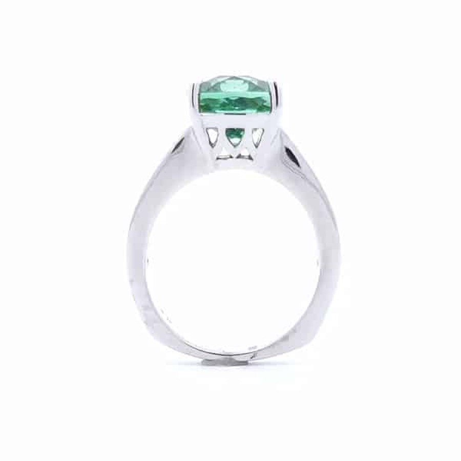 Gemstone Birthday Jewelry The Jewelry Exchange | Green Tourmaline 6 Carat Ring In 14K Gold White