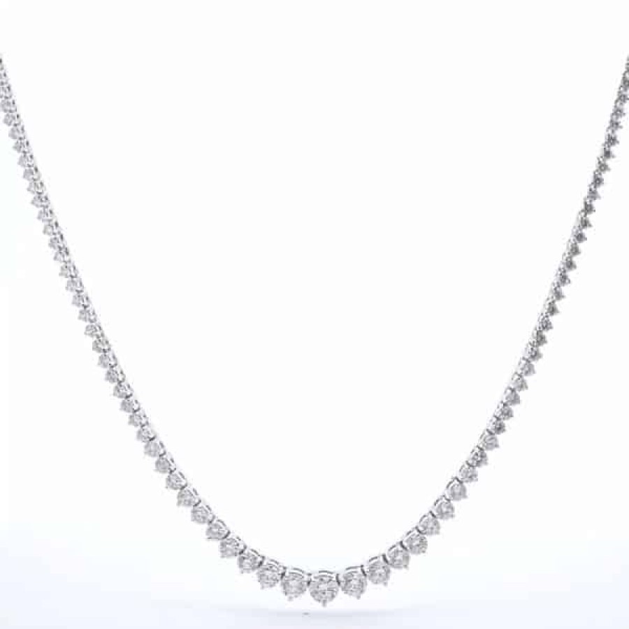 Necklaces And Gold Chains For Women The Jewelry Exchange | 14 Ct Lab Diamond 3-Prong Necklace