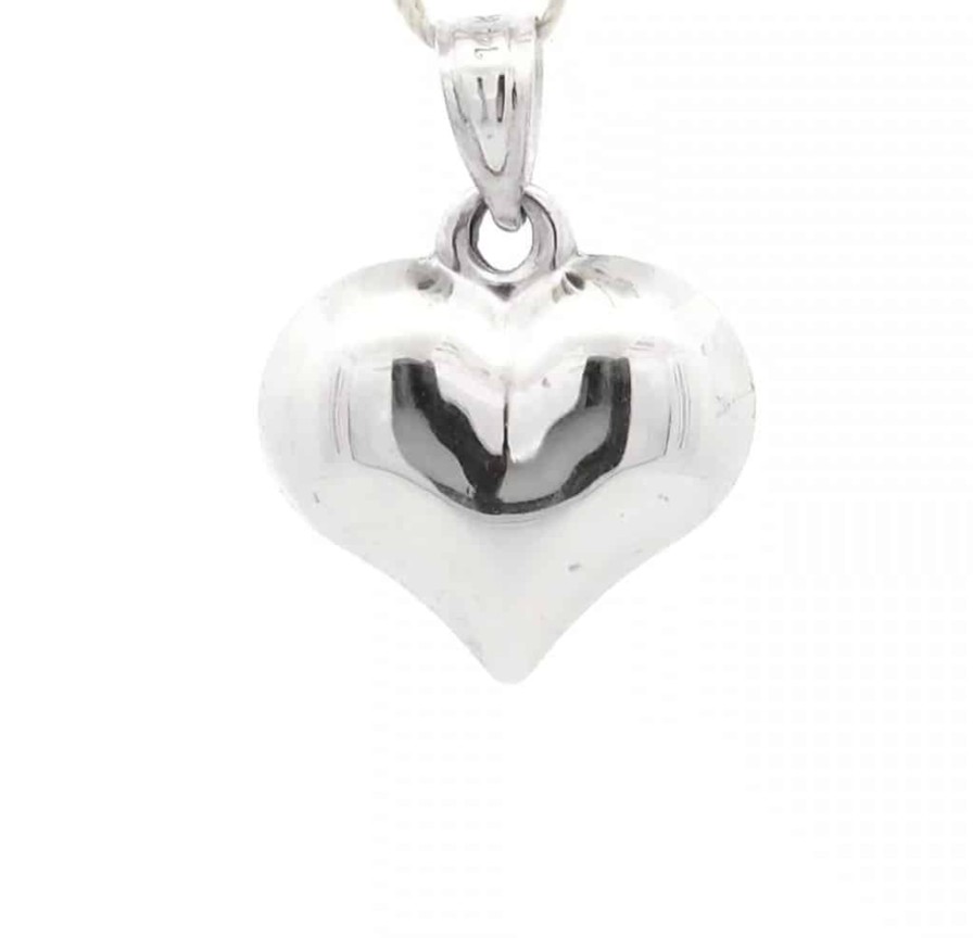 Gold Jewelry The Jewelry Exchange | Heart Charm In 14K White Gold