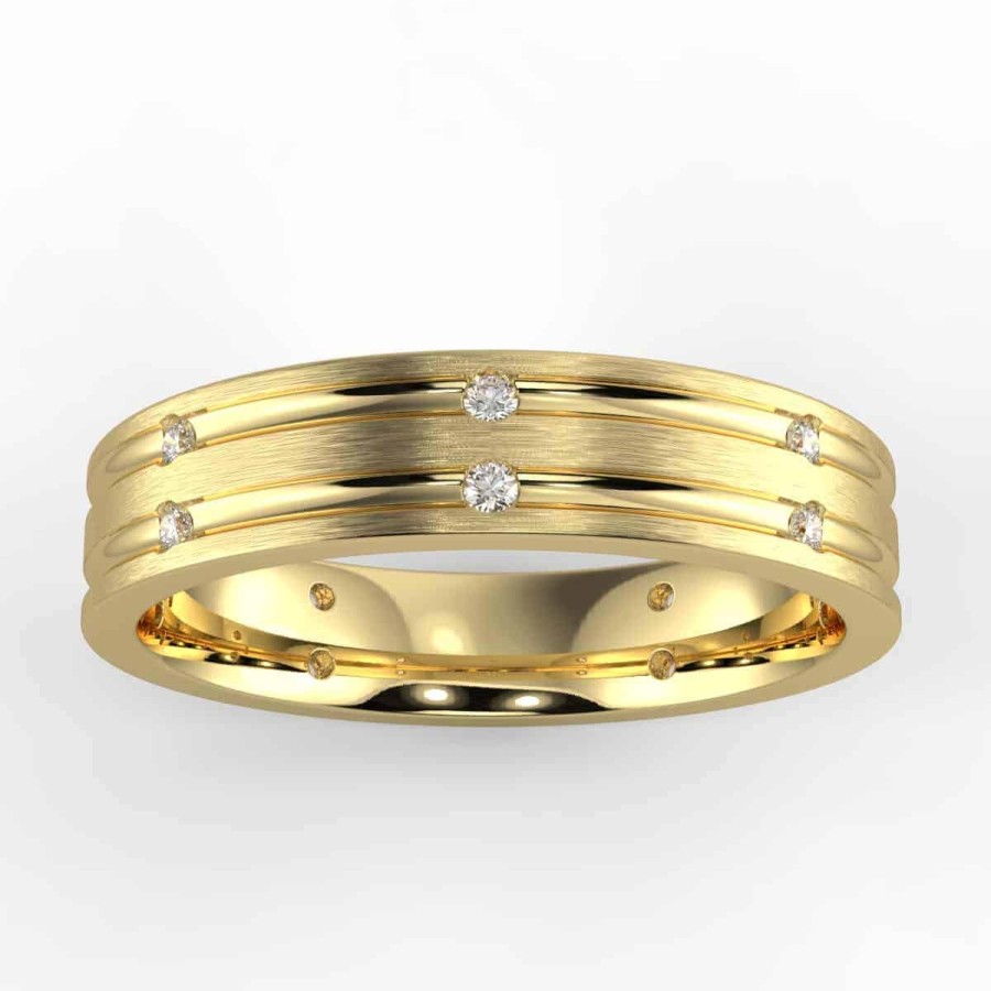 Diamond Bands The Jewelry Exchange | Bezel Men'S Band In 14K Gold