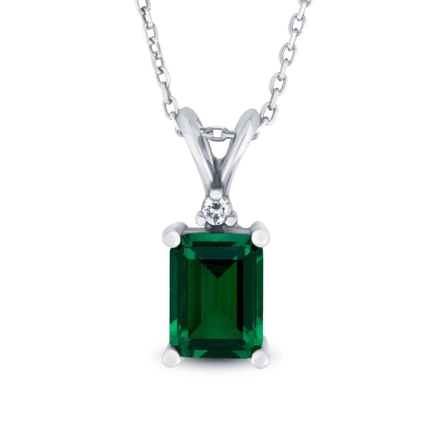 Gemstone Birthday Jewelry The Jewelry Exchange | 1Ct Lab-Grown Emerald Pendant