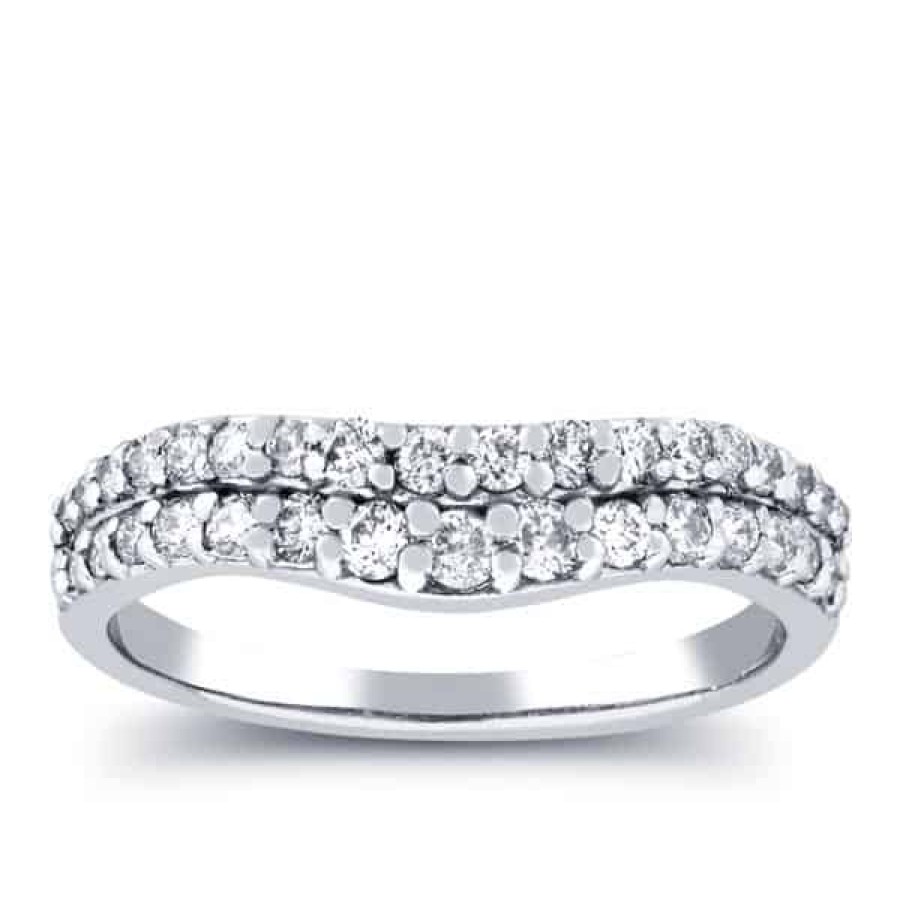 Diamond Bands The Jewelry Exchange | 1/2Ct Diamond Curved Anniversary Band