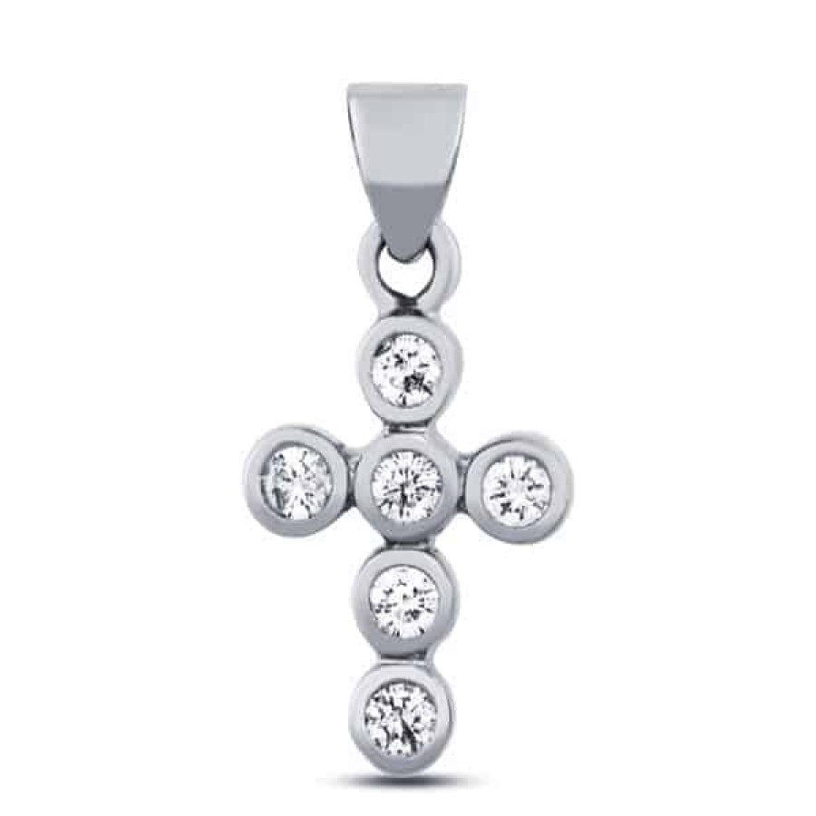 Necklaces And Gold Chains For Women The Jewelry Exchange | 1/3 Carat Diamond Cross Pendant In 14K Gold