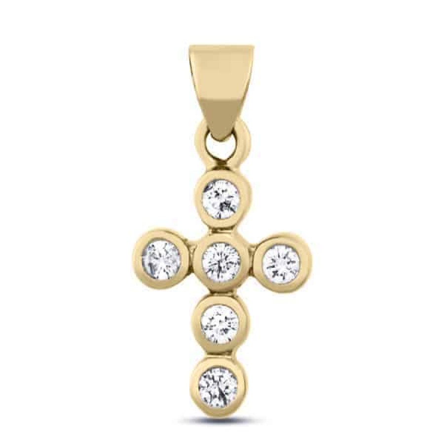 Necklaces And Gold Chains For Women The Jewelry Exchange | 1/3 Carat Diamond Cross Pendant In 14K Gold