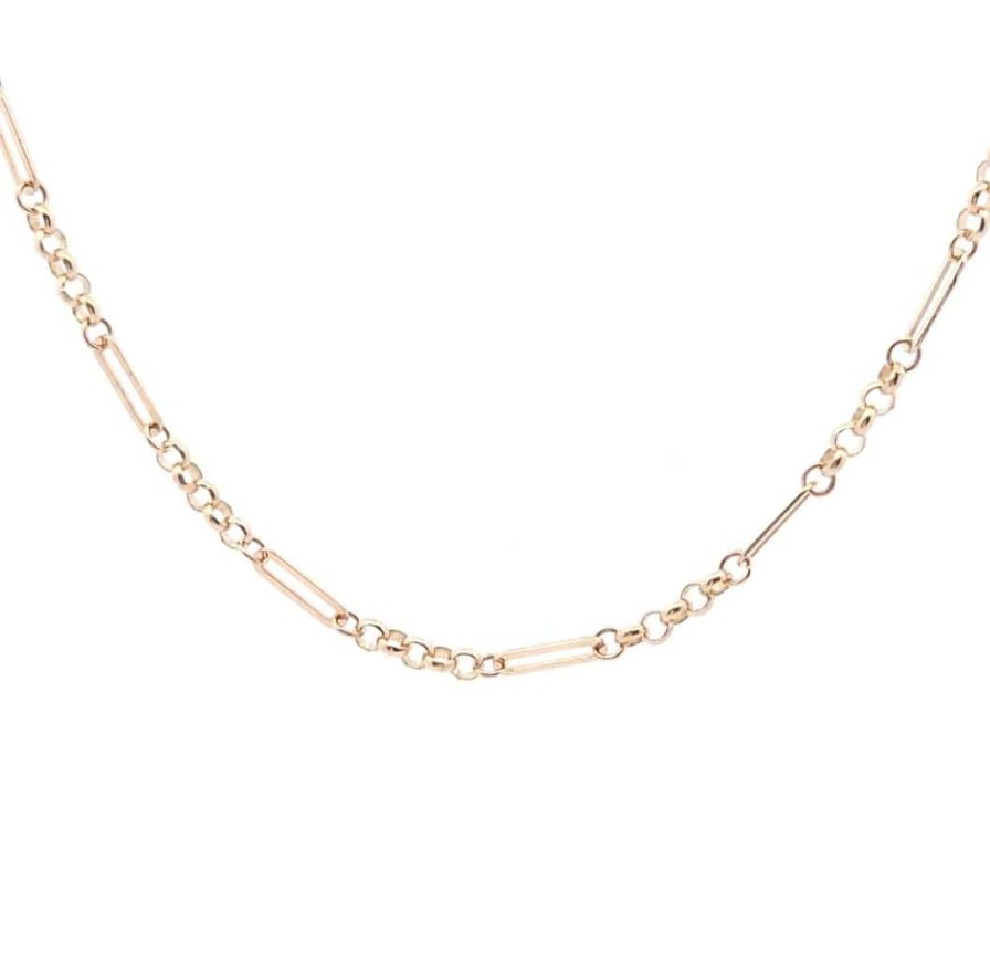 Gold Jewelry The Jewelry Exchange | 9" Fancy Anklet In 14K Yellow Gold White